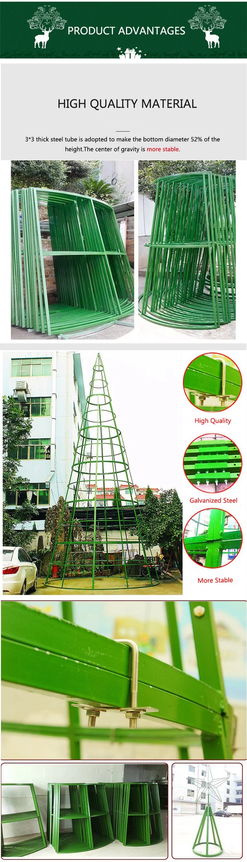 10m Artificial Giant Christmas Tree and LED Lights for Square Decoration