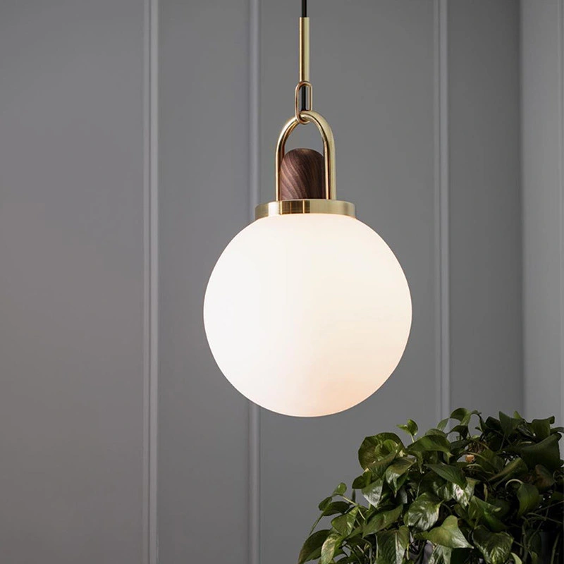 Industrial Glass Pendant Lights Nordic Design Wood Light Lamp Bedside Room Luxury Home Decor Pendant Lamp (WH-AP-186)