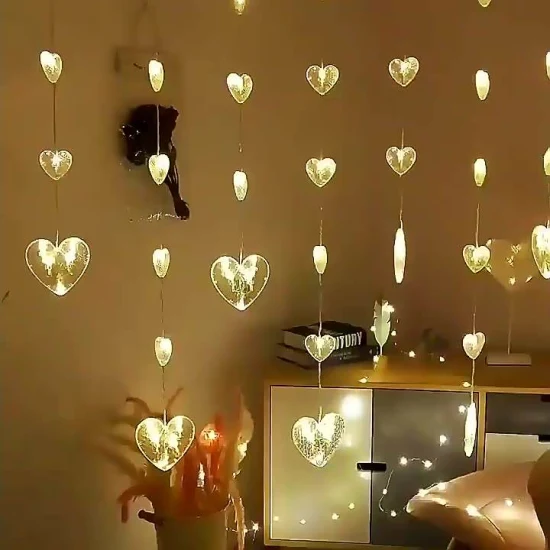 Tiktok Idee regalo per San Valentino Luci a corda decorative per tende in vetro con ventosa