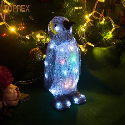 Toprex Decor 3D acrilico ad alta luminosità Lighting Design Natale illuminato pinguino animato display esterno luce animale